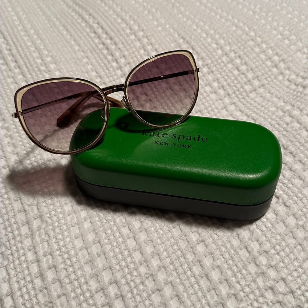 Kate Spade Gold Frame Sunglasses with Purple Lenses